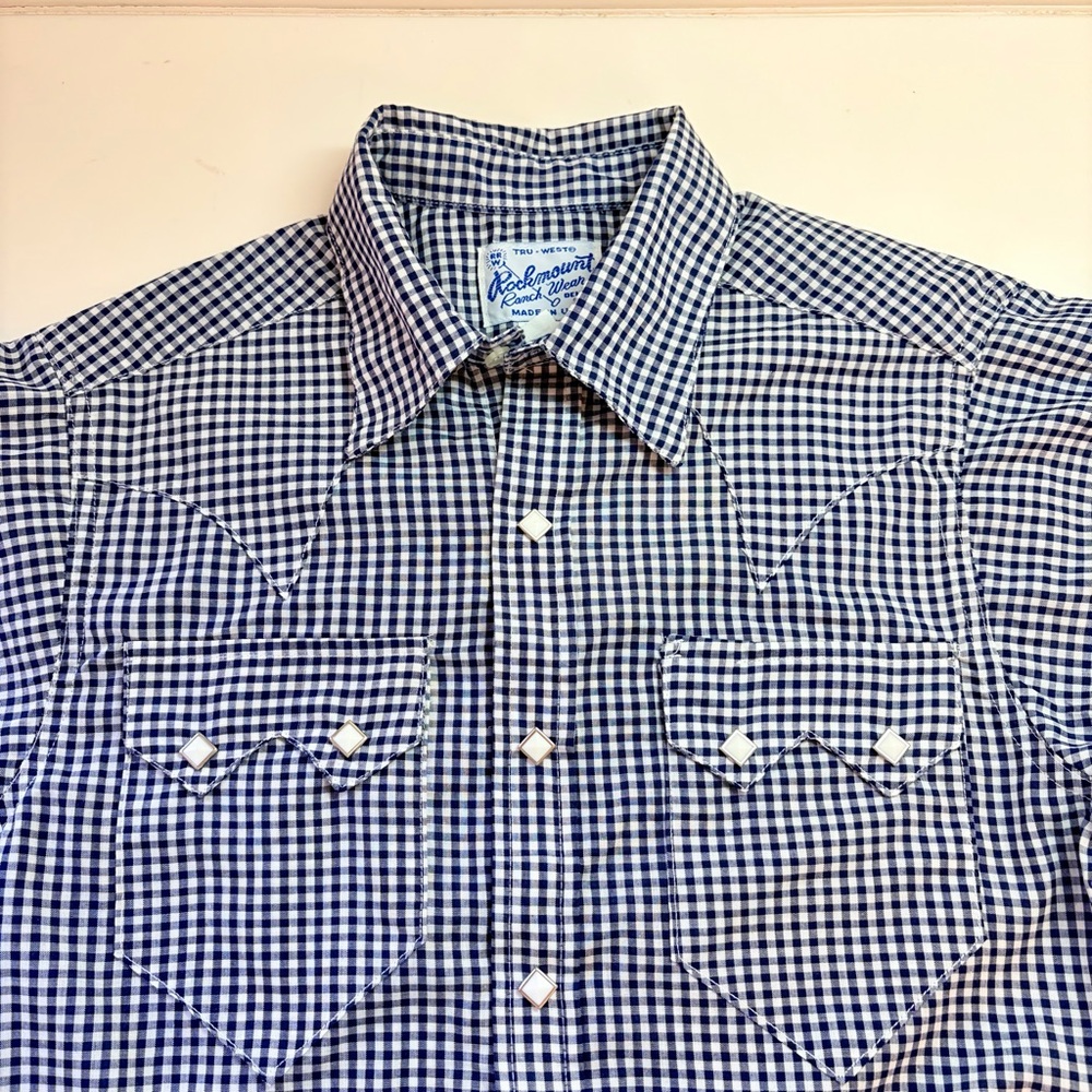 NEW Rockmount Diamond Pearl Snap Shirt Mens 15.5 X 33.5 Western Cowboy Gingham